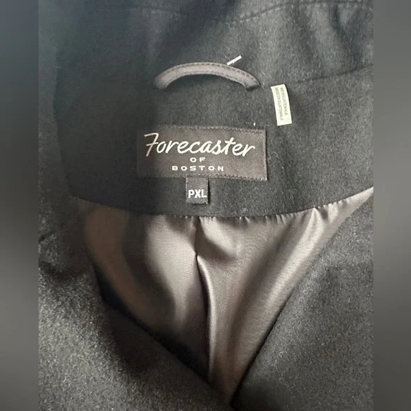 NWT Forecaster of Boston Black Wool Blend Pea Coat Women’s Petite XL PXL $220 - Picture 2 of 7